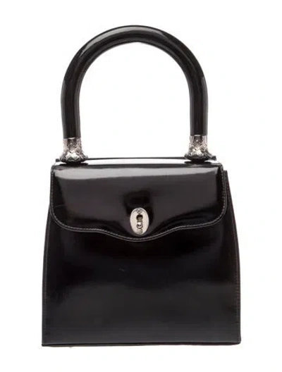 Pre-owned Anya Hindmarch Leather Top Handle Bag In Black