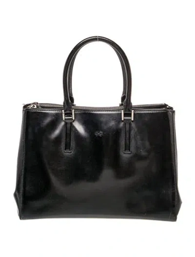 Pre-owned Anya Hindmarch Leather Top Handle Bag In Black