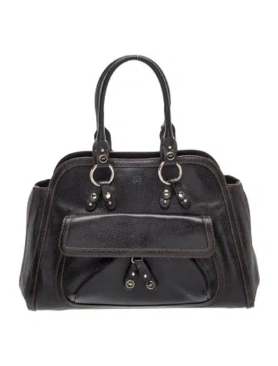 Pre-owned Anya Hindmarch Leather Top Handle Bag In Black