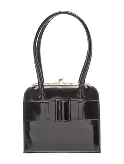 Pre-owned Anya Hindmarch Leather Top Handle Bag In Black