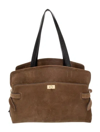 Pre-owned Anya Hindmarch Leather Top Handle Bag In Brown