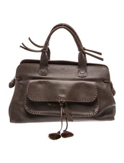 Pre-owned Anya Hindmarch Leather Top Handle Bag In Brown