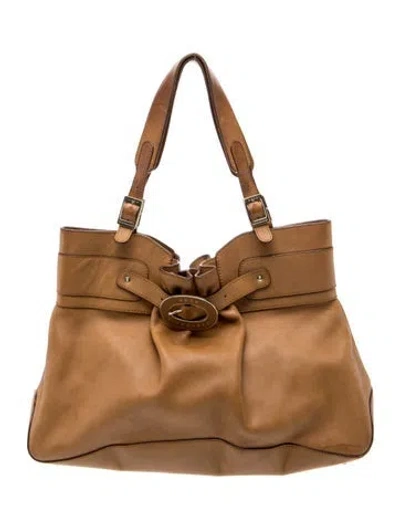 Pre-owned Anya Hindmarch Leather Top Handle Bag In Brown