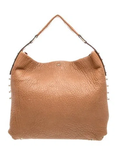 Pre-owned Anya Hindmarch Leather Top Handle Bag In Brown