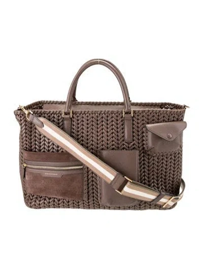 Pre-owned Anya Hindmarch Leather Top Handle Bag In Brown