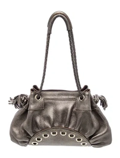 Pre-owned Anya Hindmarch Leather Top Handle Bag In Gray