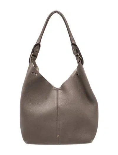 Pre-owned Anya Hindmarch Leather Top Handle Bag In Gray
