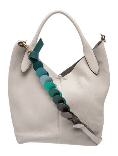 Pre-owned Anya Hindmarch Leather Top Handle Bag In Grey
