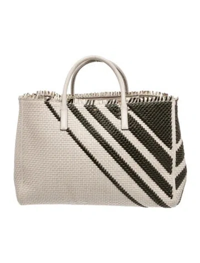Pre-owned Anya Hindmarch Leather Top Handle Bag In Neutral