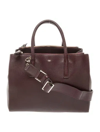 Pre-owned Anya Hindmarch Leather Top Handle Bag In Purple