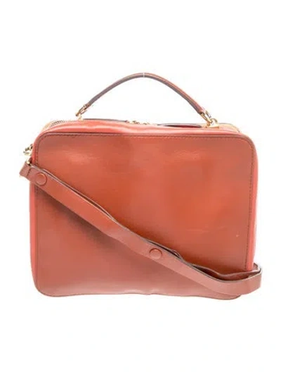 Pre-owned Anya Hindmarch Leather Top Handle Bag In Red