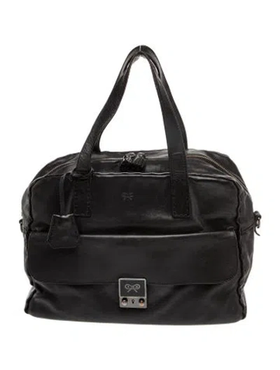 Pre-owned Anya Hindmarch Leather Top Handle Bag Vintage In Black