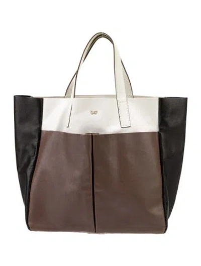 Pre-owned Anya Hindmarch Leather Tote Bag In Black