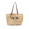 Anya Hindmarch Small Eyes Seagrass Basket Tote