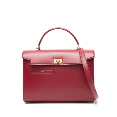 Anya Hindmarch Gold Tone Hardware Structured Shoulder Bag In Red