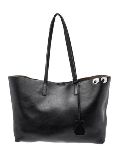 Pre-owned Anya Hindmarch Leather Tote In Black