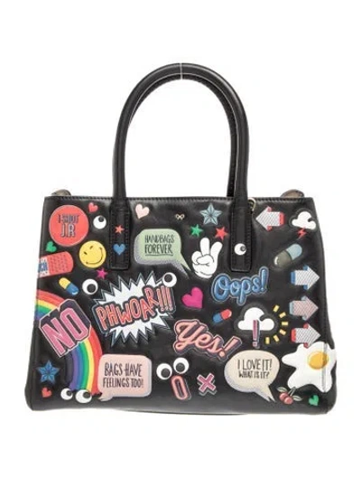 Pre-owned Anya Hindmarch Leather Tote In Black