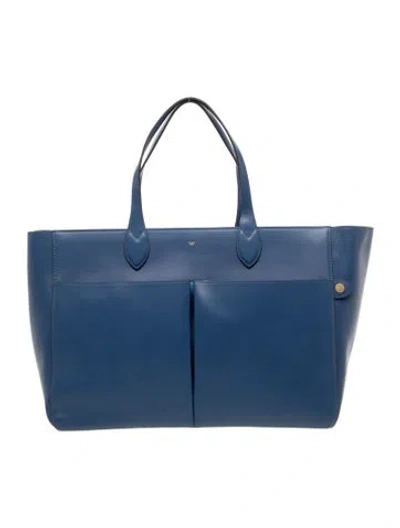 Pre-owned Anya Hindmarch Leather Tote In Blue