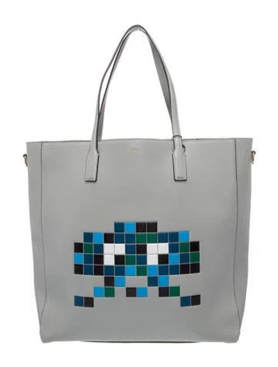 Pre-owned Anya Hindmarch Leather Tote In Gray