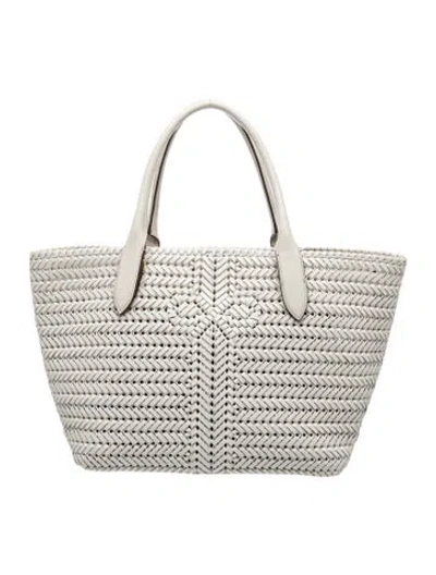 Pre-owned Anya Hindmarch Leather Tote In Grey