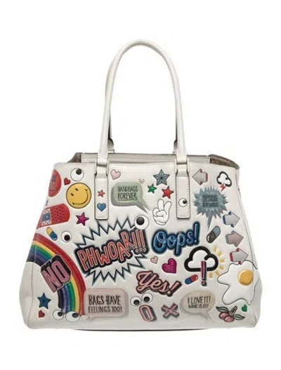 Pre-owned Anya Hindmarch Leather Tote In Neutral