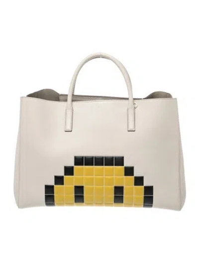 Pre-owned Anya Hindmarch Leather Tote In Neutral