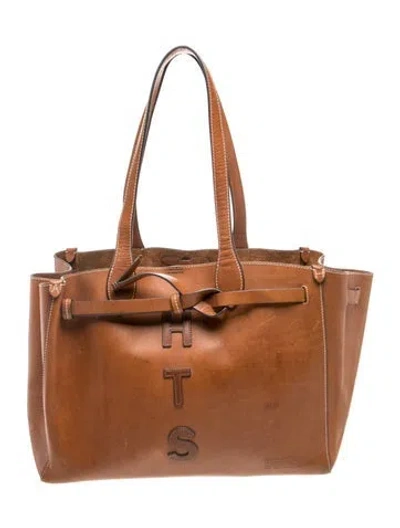 Pre-owned Anya Hindmarch Leather Tote In Pink