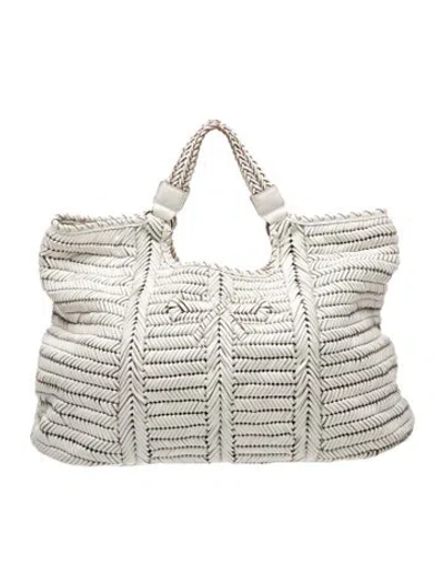 Pre-owned Anya Hindmarch Leather Tote In White
