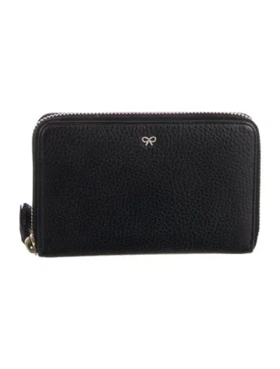 Pre-owned Anya Hindmarch Leather Wallet In Black