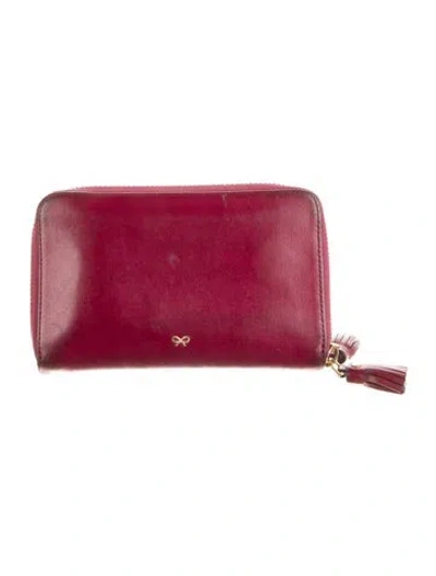 Pre-owned Anya Hindmarch Leather Wallet In Burgundy