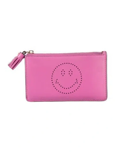Pre-owned Anya Hindmarch Leather Wallet In Pink