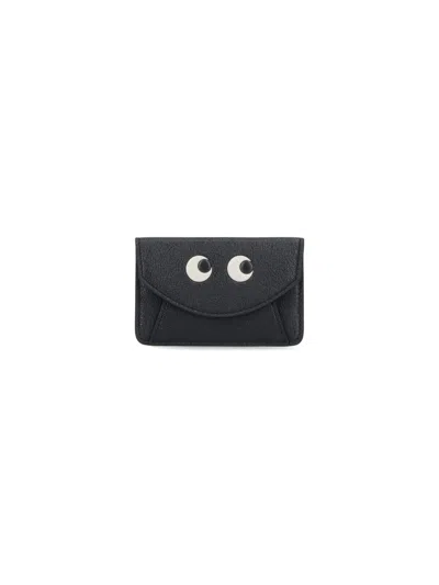 Anya Hindmarch Leather Wallet With Contrast Trims In Black