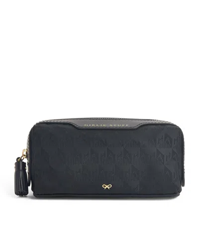 Anya Hindmarch Logo Jacquard Girlie Stuff Pouch In Black