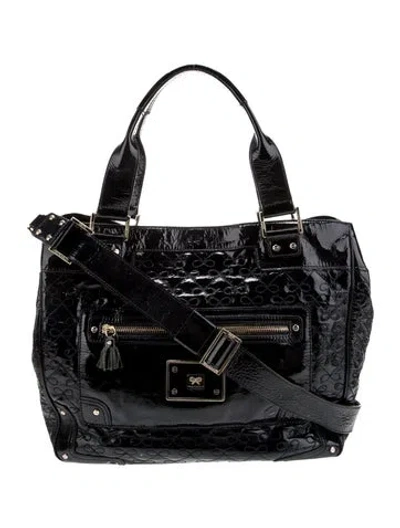 Pre-owned Anya Hindmarch Logo Leather Tote In Blue