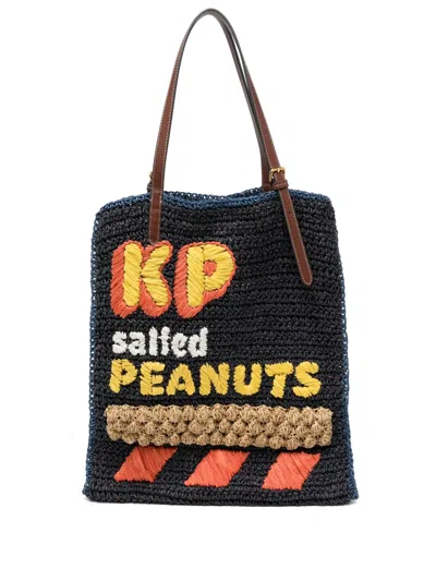 Anya Hindmarch Logo-patch Tote Bag In Blue