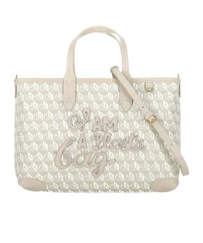 Anya Hindmarch Logo Shoulder Bag In White