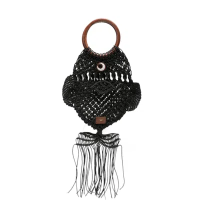Anya Hindmarch Macramé Fish Clutch Bag In Black