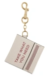 Anya Hindmarch Match Book Leather Bag Charm In Gray