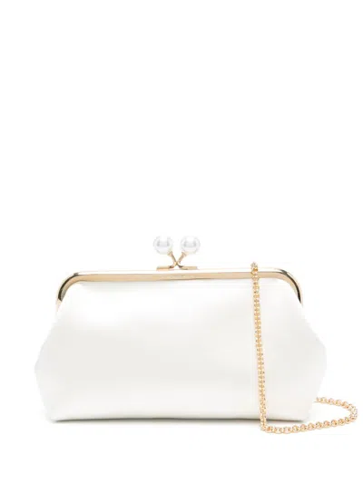 Anya Hindmarch Maud Satin Clutch In Ivory