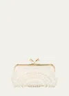 ANYA HINDMARCH MAUD PEARLY EMBELLISHED SATIN CLUTCH BAG