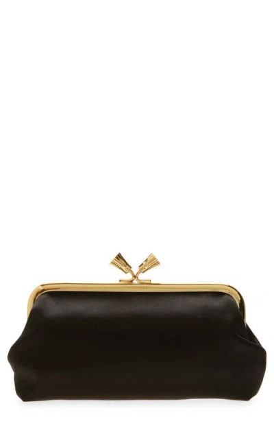 Anya Hindmarch Maud Satin Clutch In Black