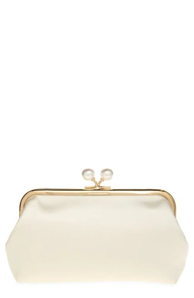 Anya Hindmarch Maud Satin Clutch In Ivory