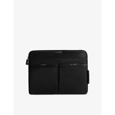 Anya Hindmarch Mens Black Technology Woven Laptop Case