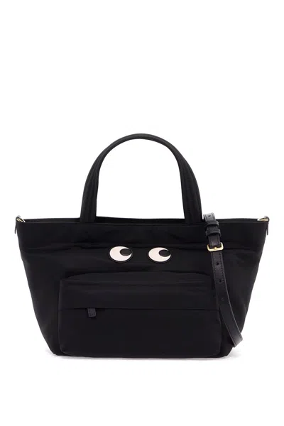 Anya Hindmarch Women Black Nylon Mini Eyes Handbag