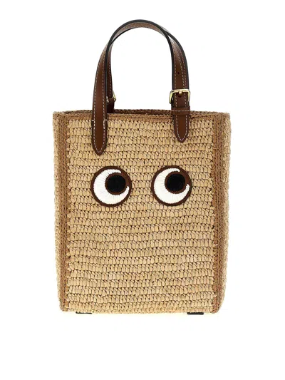 Anya Hindmarch Mini Eyes N/s Shopping Bag In Beige