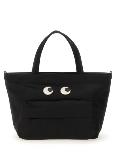 Anya Hindmarch Women Black Nylon Mini Eyes Handbag
