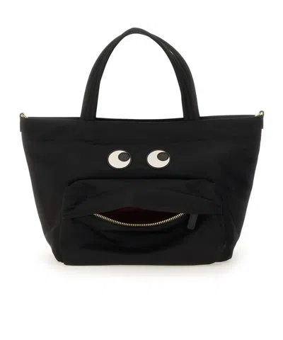 Anya Hindmarch Women Black Nylon Mini Eyes Handbag