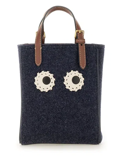 Anya Hindmarch Mini "eyes" Tote Bag In Blue