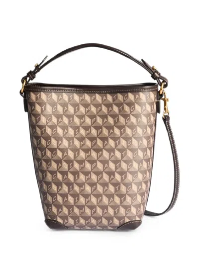 Anya Hindmarch Mini I Am A Plastic Bag Bucket Bag In Brown