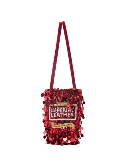 Anya Hindmarch Mini Imperial Leather Bucket Bag In Red